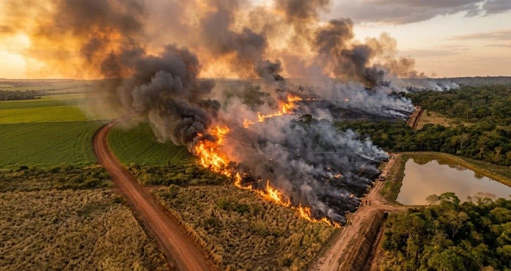 Risco de foco de calor em propriedade rural